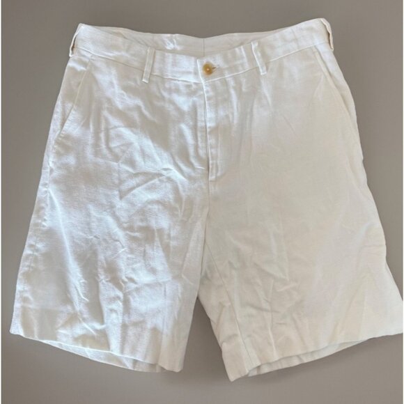 ANDERSON & SHEPPARD Savile Row Chino Shorts - White - Size 32 100% Linen READ - Picture 3 of 16
